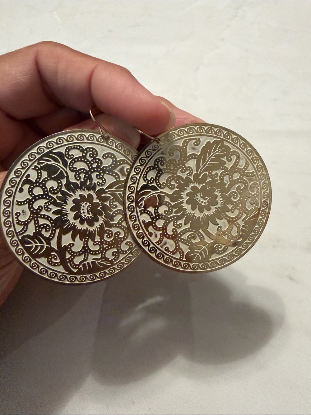 Others Follow Gold Floral Filigree Round Drop Earrings